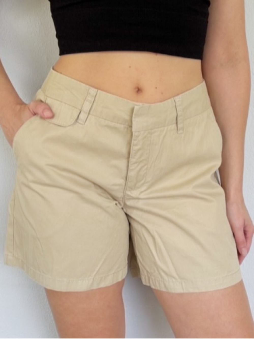Merona tan khaki cotton twill chino style shorts size 8